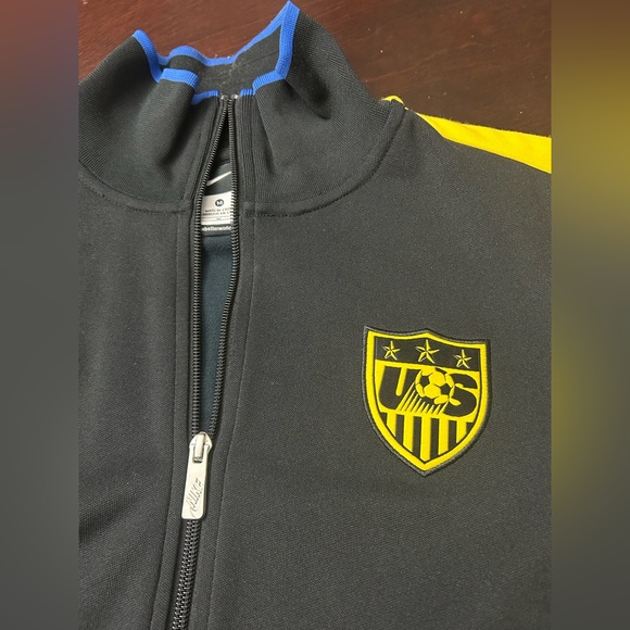 Mens NIKE Sweat Jacket Sz: Medium Full ZipUp Black Athletic Retro US SOCCER logo - Picture 3 of 8